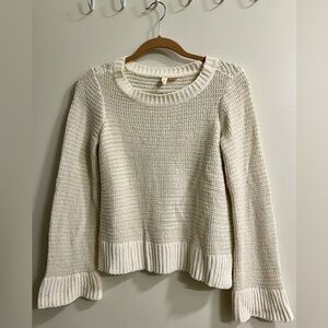 Moth | Women’s Cozy Cream and Metallic Gold Knit Sweater